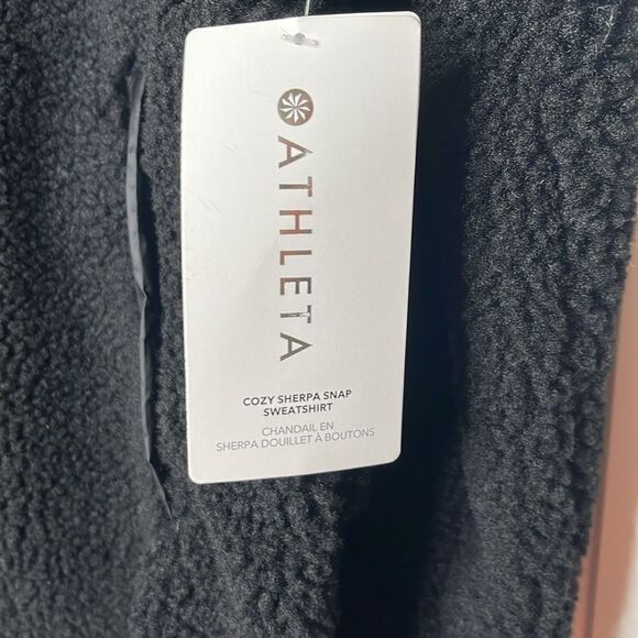 Athleta Cozy Sherpa Snap Sweatshirt Size S NWT - Picture 7 of 10
